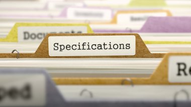 File Folder Labeled as Specifications.