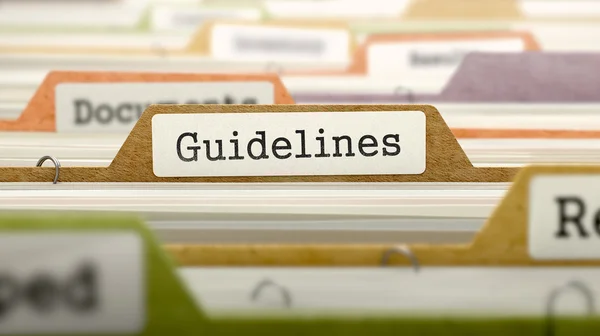 File Folder Labeled as Guidelines. — Stock Photo, Image