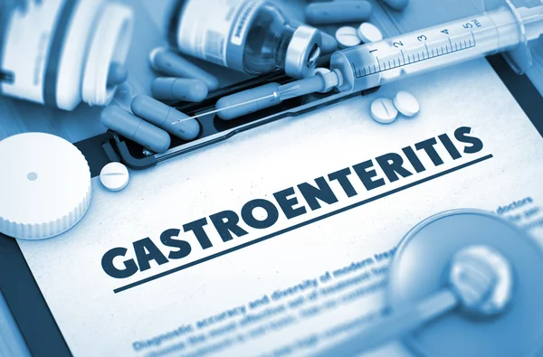 Diagnóstico de gastroenteritis. Concepto médico. Composición de Medic — Foto de Stock