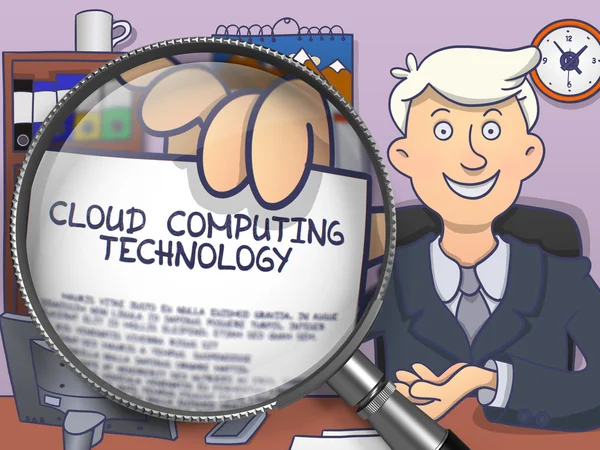 Technologia Cloud Computing poprzez obiektyw. Doodle projektowanie. — Zdjęcie stockowe