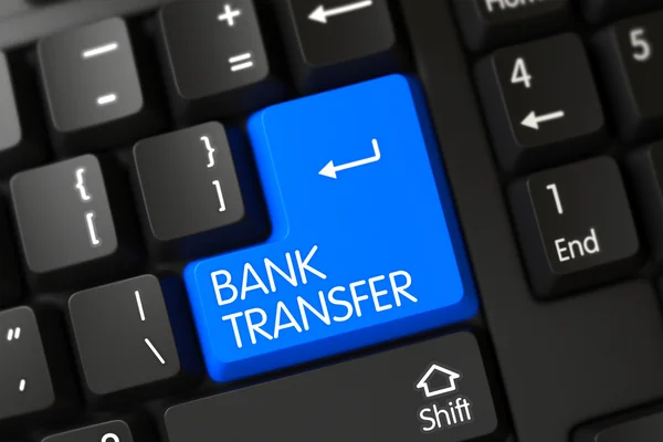 Tlačítko Blue Bank Transfer na klávesnici. — Stock fotografie