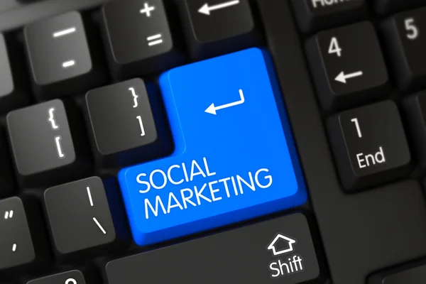 Sociální marketing closeup klávesnice. — Stock fotografie
