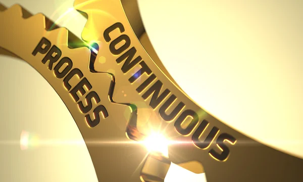 Continuous Process Concept. Golden Gears. — Stock Photo, Image