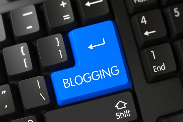 Blogging close up do teclado. — Fotografia de Stock