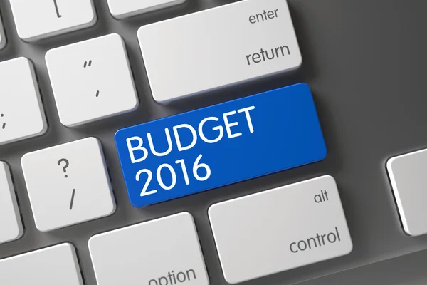Μπλε Προϋπολογισμός 2016 κουμπί στο πληκτρολόγιο. — Φωτογραφία Αρχείου