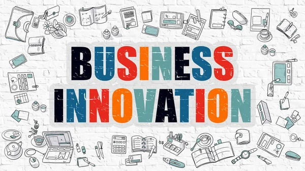 Business Innovation Concept. Multicolore su Mattone Bianco . — Foto Stock