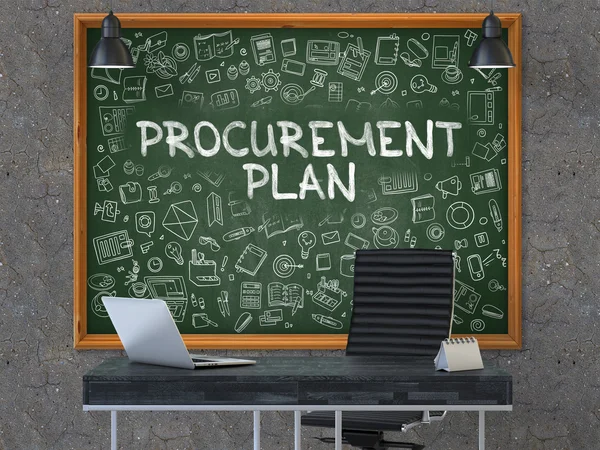 Hand Drawn Procurement Plan on Office Chalkboard. — Stok fotoğraf