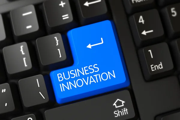 Llave de innovación empresarial azul en el teclado . —  Fotos de Stock