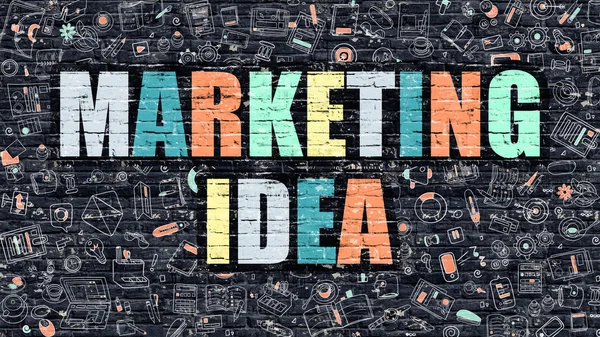 Concepto de Idea de Marketing. Multicolor en ladrillo oscuro . —  Fotos de Stock