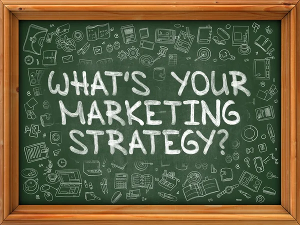 Whats Your Marketing Strategy with Green Chalkboard. — Stock fotografie