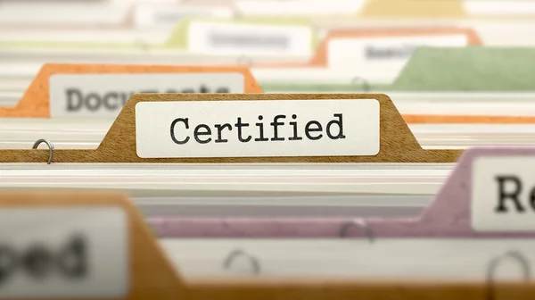 Gecertificeerde Concept. Mappen in de catalogus. — Stockfoto