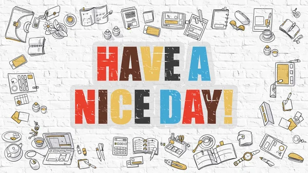 Have a Nice Day Concept with Doodle Design Icons.