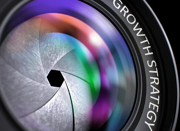 Growth Strategy on Digital Camera Lens . Closeup. — Stock Photo, Image