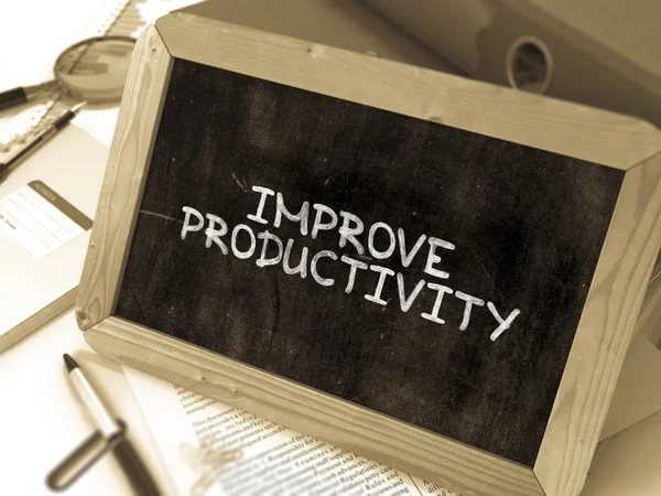 Hand Drawn Improve Productivity Concept on Small Chalkboard. — Stock Photo, Image