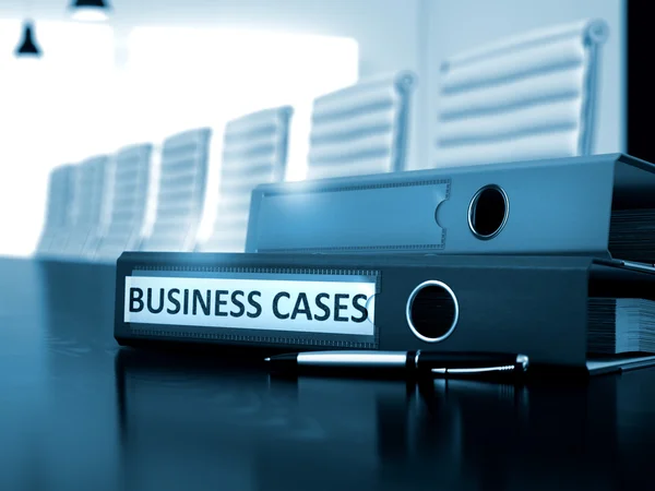 Business Cases auf Büroheften. Unscharfes Bild. — Stockfoto