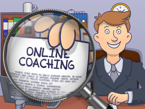Online coaching via lens. Doodle design. — Stockfoto