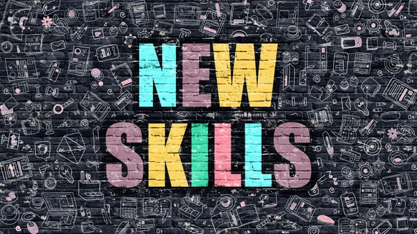 New Skills Concept with Doodle Design Icons. — Stock Photo, Image