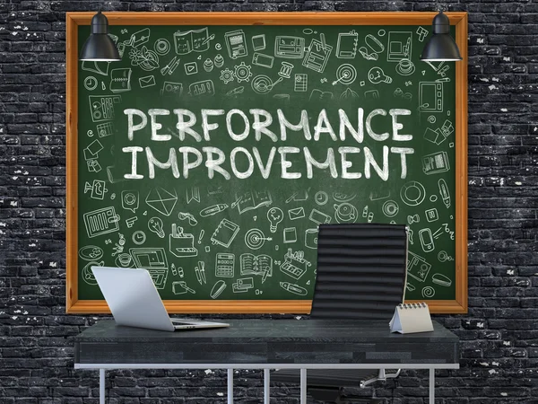 Performance Improvement - Hand Drawn on Green Chalkboard. — Stok fotoğraf
