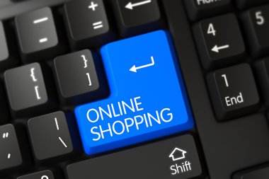 Online Alışveriş Klavye Closeup.