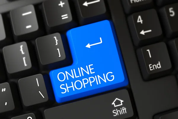 Online-Shopping Nahaufnahme der Tastatur. — Stockfoto