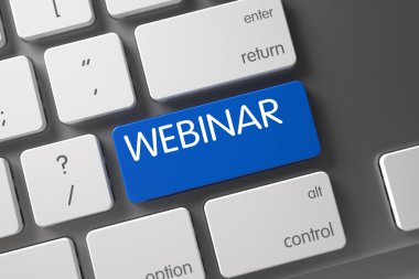Modern tuş takımındaki Webinar.
