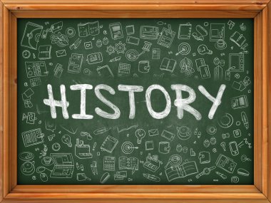 Elle çizilmiş tarihi ile yeşil yazı tahtası.