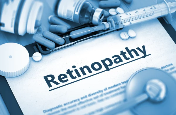 Diagnóstico de retinopatía. Concepto médico . — Foto de Stock