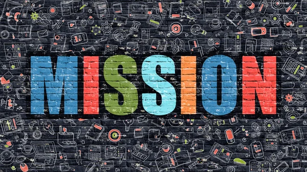 Mission Concept with Doodle Design Icons. — Stock Photo, Image