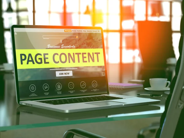 Laptop scherm met pagina content concept. — Stockfoto