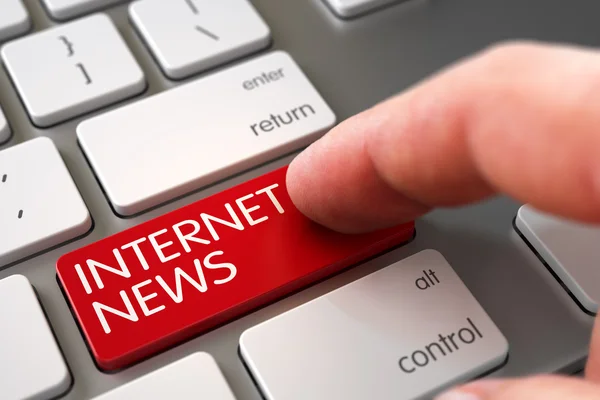 Internet news - modernes Tastaturkonzept. — Stockfoto