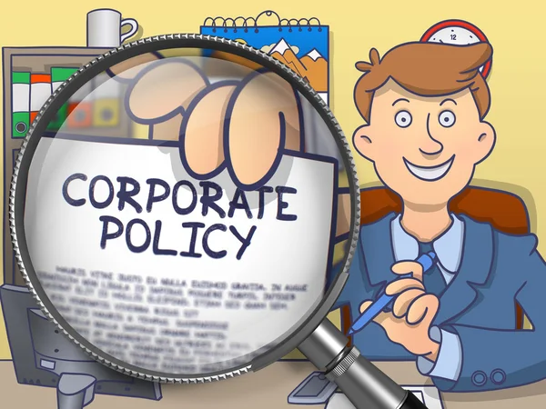 Corporate Policy through Lens. Doodle Style. — Stock Photo, Image