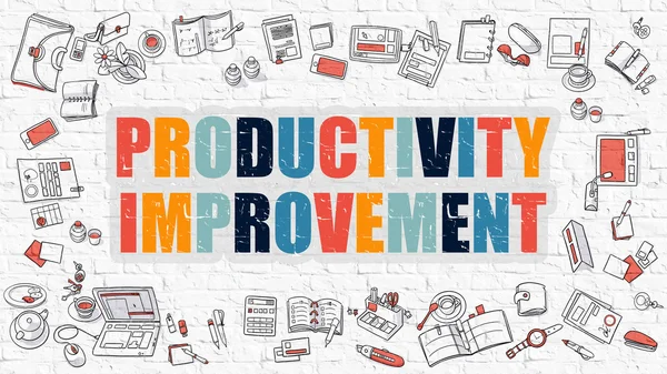 Productivity Improvement Concept with Doodle Design Icons. — Stock Photo, Image