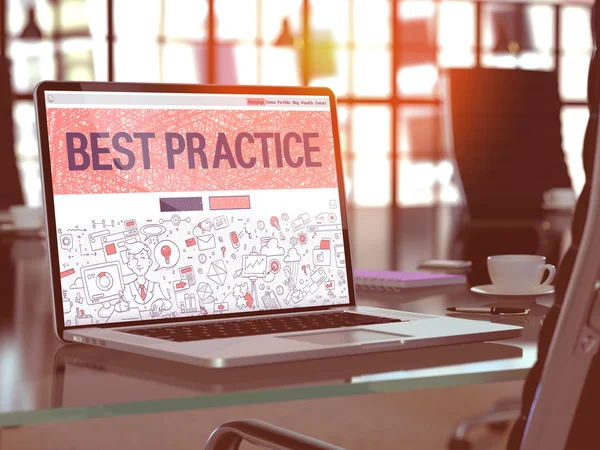 Best Practice Concept on Laptop Screen. — Stockfoto