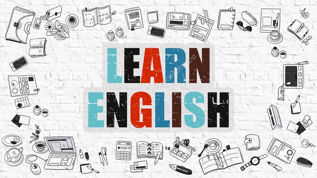 Learn English Concept with Doodle Design Icons. Stock Photo by  ©tashatuvango 107206588