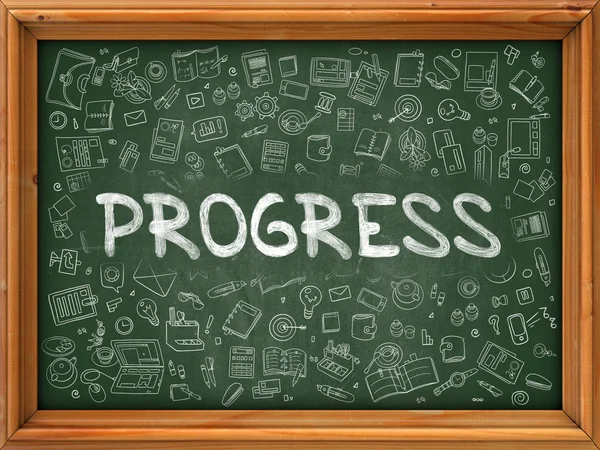 Progress Concept. Doodle Icons on Chalkboard. — Stock Photo, Image