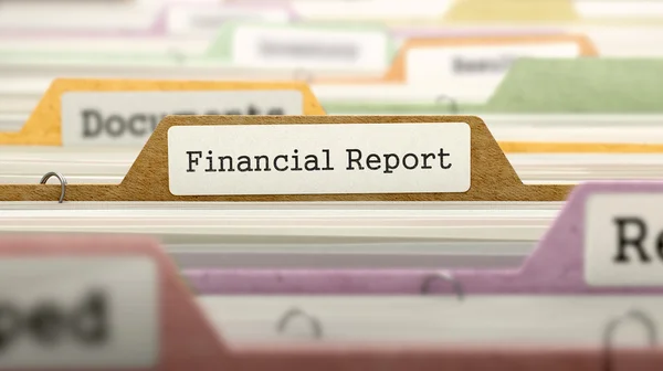 Financial Report Concept. Folders in Catalog. — Stock Photo, Image