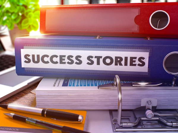 Storie di successo sulla cartella Blue Office. Immagine tonica . — Foto Stock