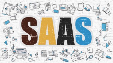 Doodle Tasarım Simgeleri ile Saas Kavramı.