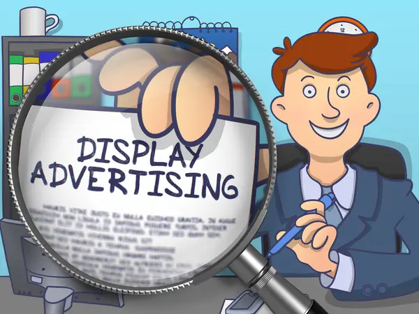 Visualizzare la pubblicità tramite lente. Design Doodle . — Foto Stock