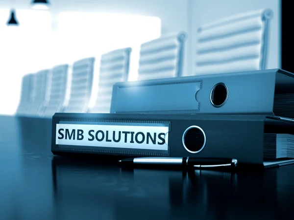 SMB Solutions у теці файлів. Тоноване зображення . — стокове фото