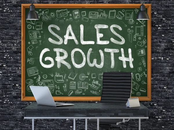 Sales Growth - Hand Drawn on Green Chalkboard. — Stok fotoğraf