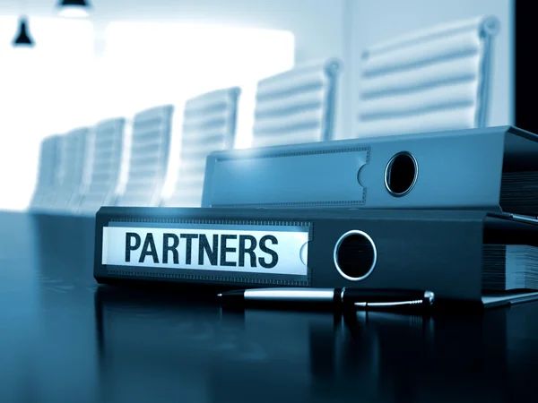 Partners op Binder. Getinte afbeelding. — Stockfoto