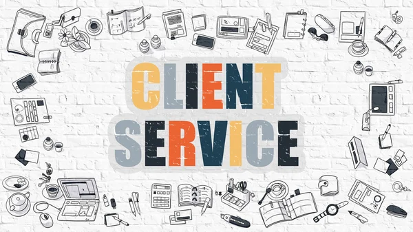 Client Service on White Brick Wall. — Stock Photo, Image