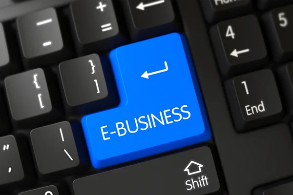 Blue E-business Key on Keyboard. — Stock Photo, Image