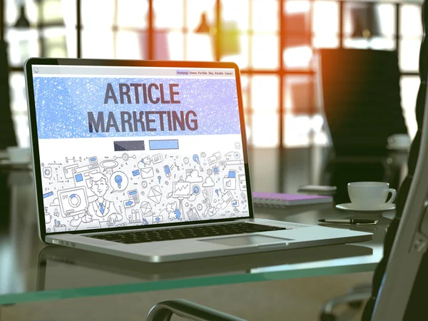 Article Marketing - Concept on Laptop Screen. — Stock Photo, Image