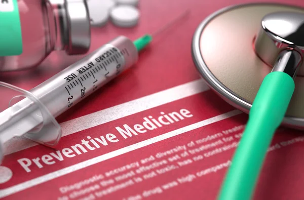 Preventive Medicine. Medical Concept on Red Background. — Stock Fotó