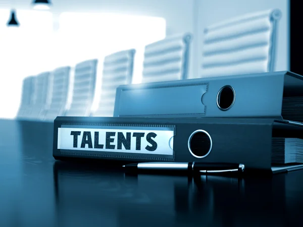 Talents on Folder. Toned Image. — Stockfoto
