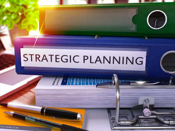 Strategic Planning on Blue Office Folder. Toned Image. — Stockfoto