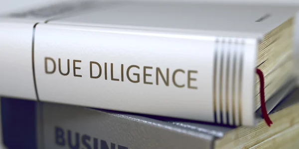 Due Diligence. Book Title on the Spine. — Stock Photo, Image