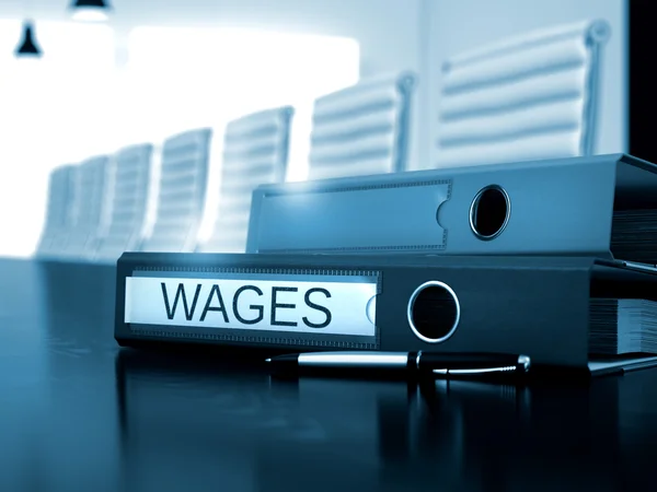 Wages on Folder. Blurred Image. — Stock Photo, Image
